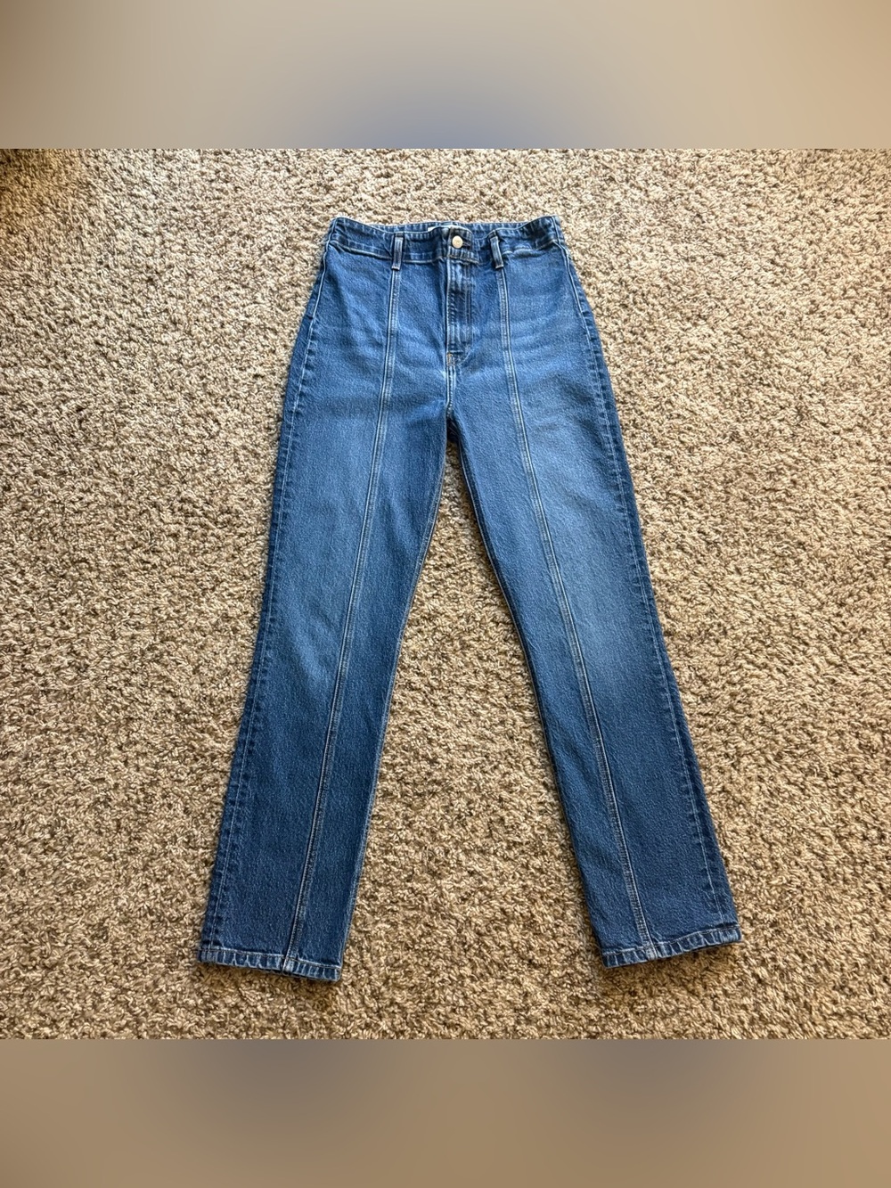 Reformation Amie Seamed High Rise Straight Leg Jeans Size 29 Waist